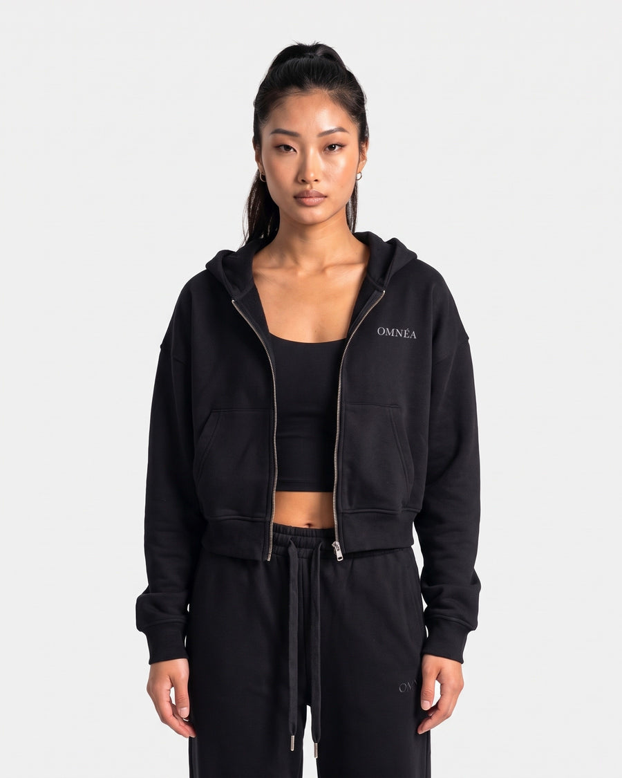 Cropped Zip Hoodie