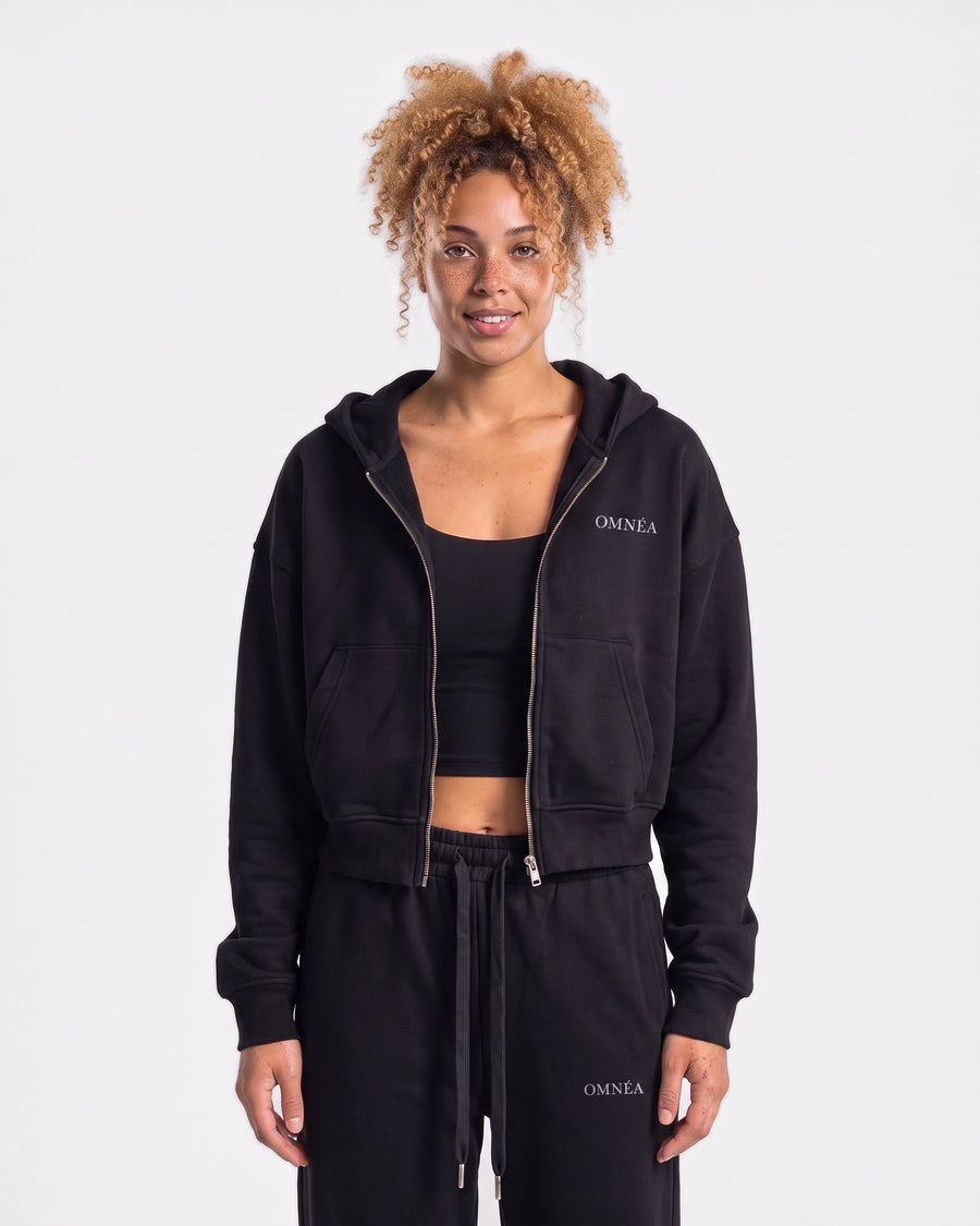 Cropped Zip Hoodie