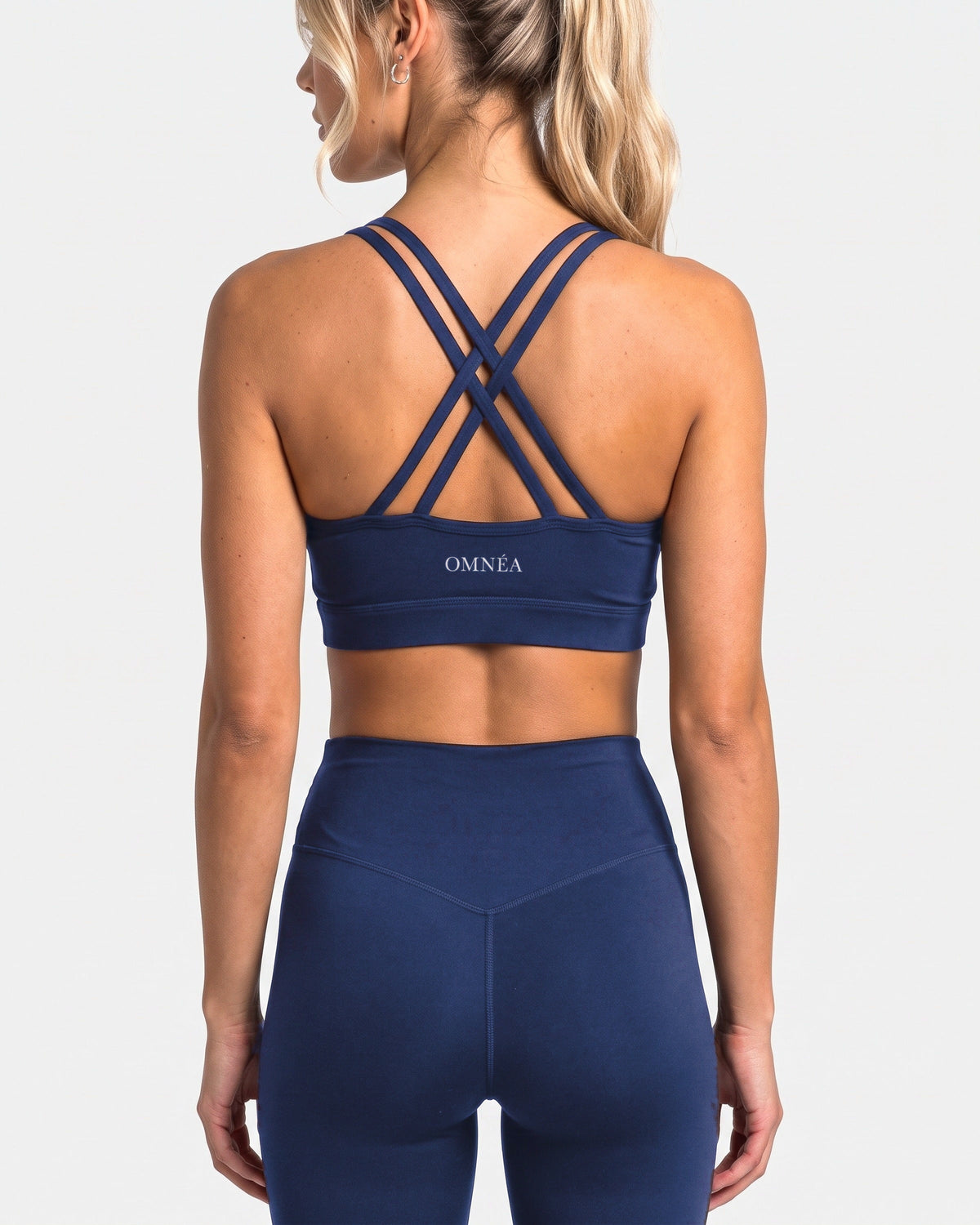 OMNÉA Cross Back Sports Bra in OMNÉA Blue – Rückansicht