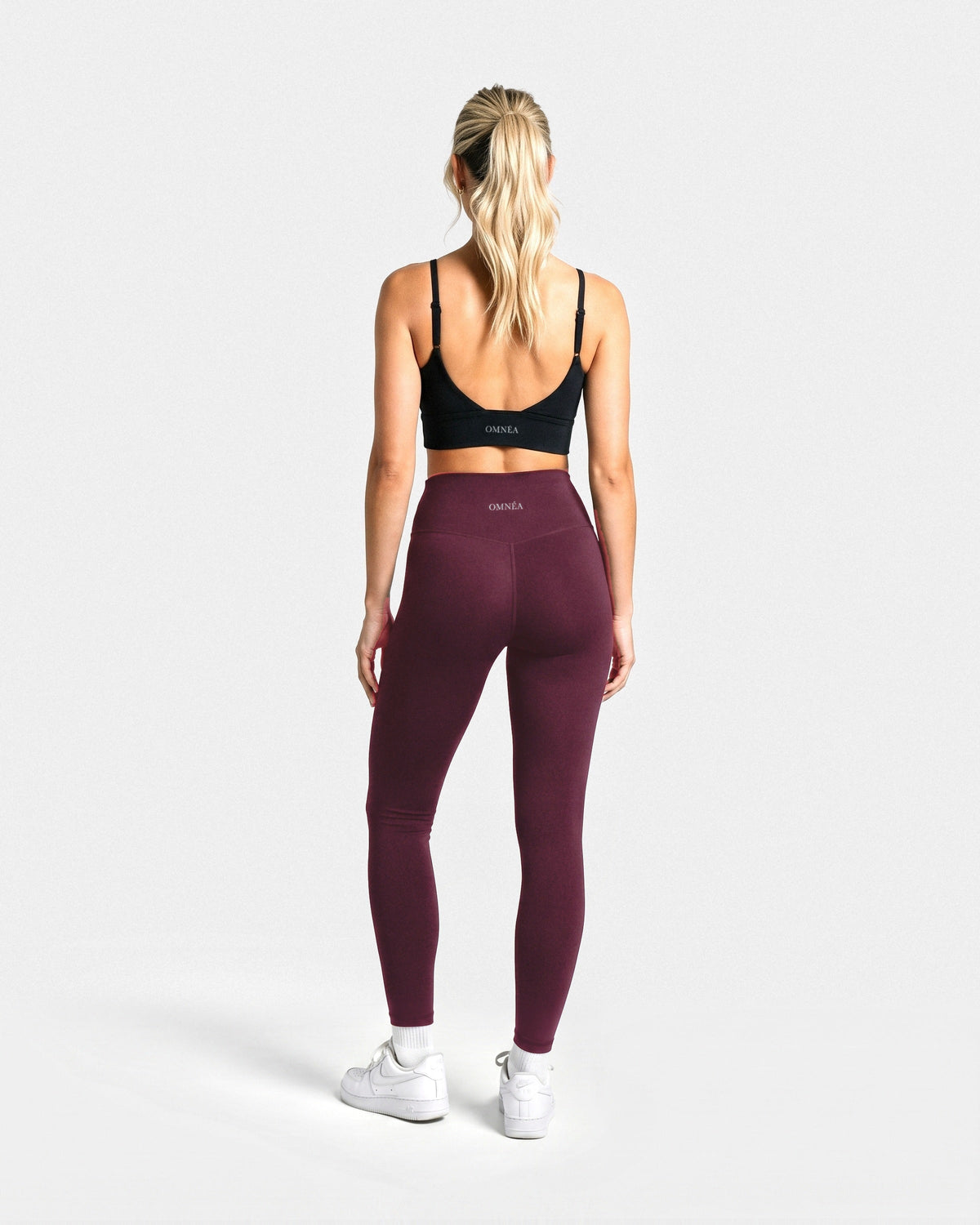OMNÉA Everyday High Waist Leggings in OMNÉA Burgundy – Rückansicht
