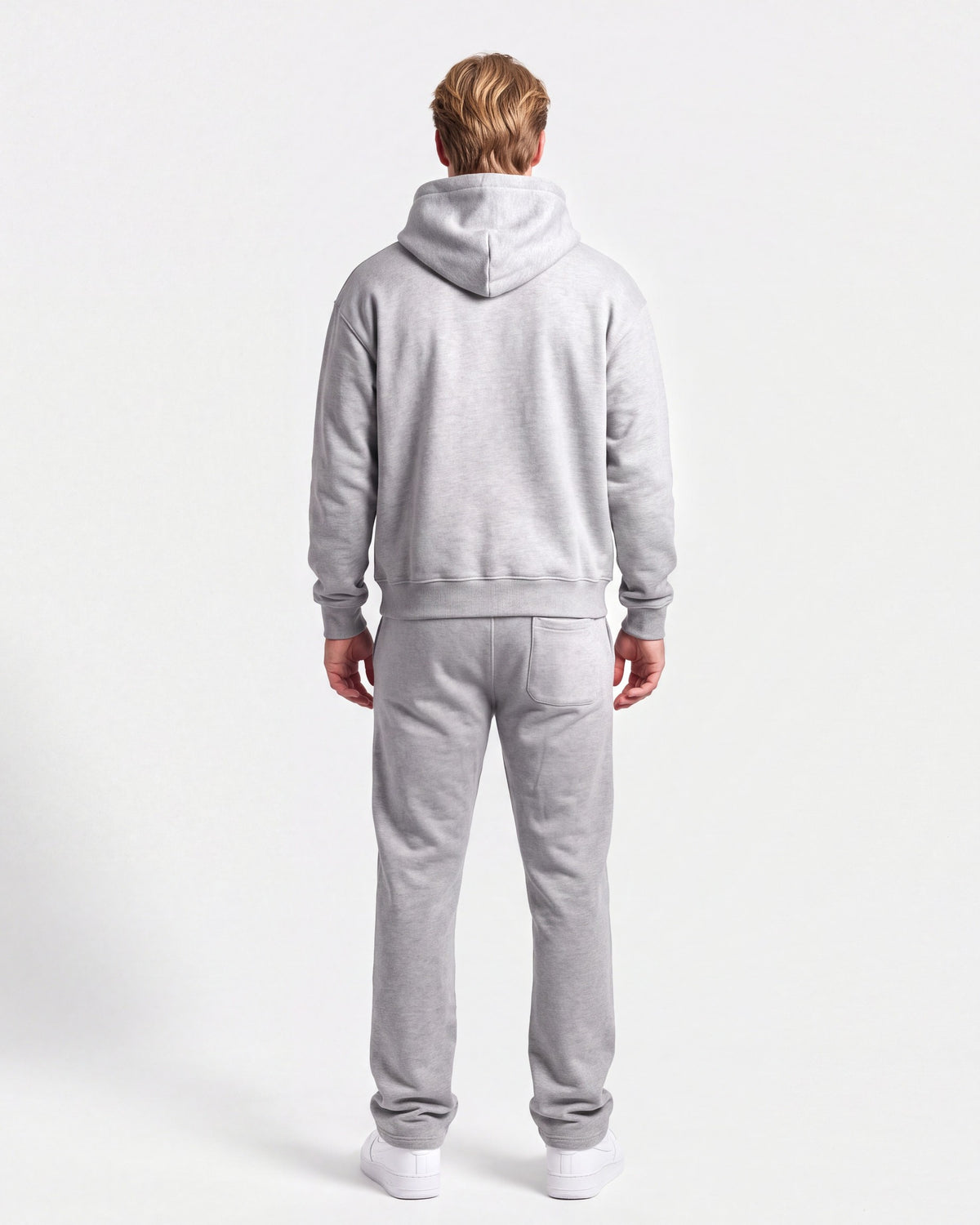 OMNÉA Everyday Boxy Hoodie in OMNÉA Heather Grey – Rückansicht