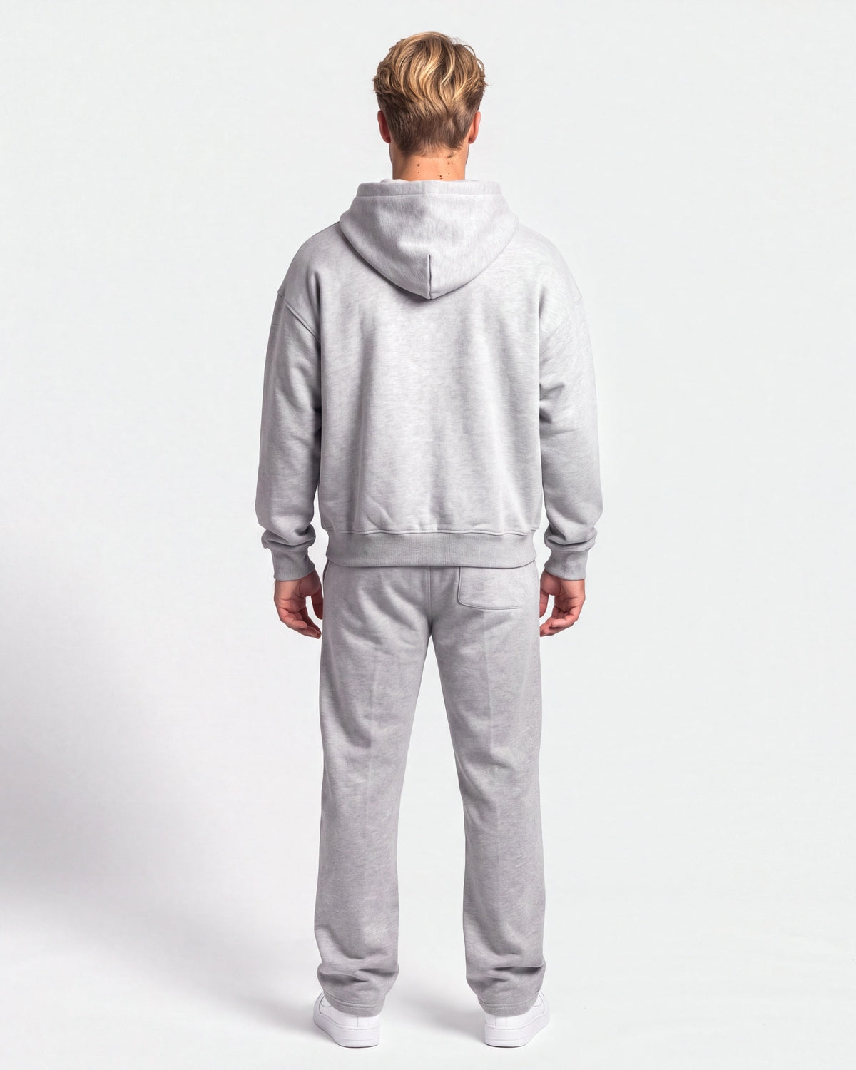 OMNÉA Everyday Zip Hoodie in OMNÉA Heather Grey – Rückansicht