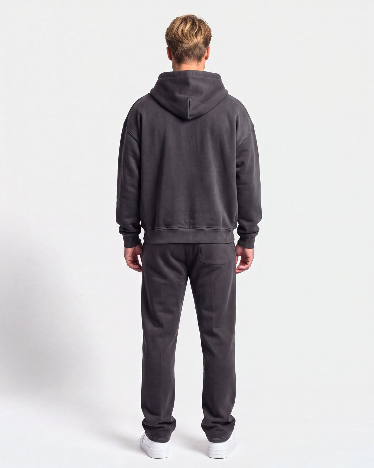 OMNÉA Everyday Zip Hoodie in OMNÉA Washed Black – Rückansicht