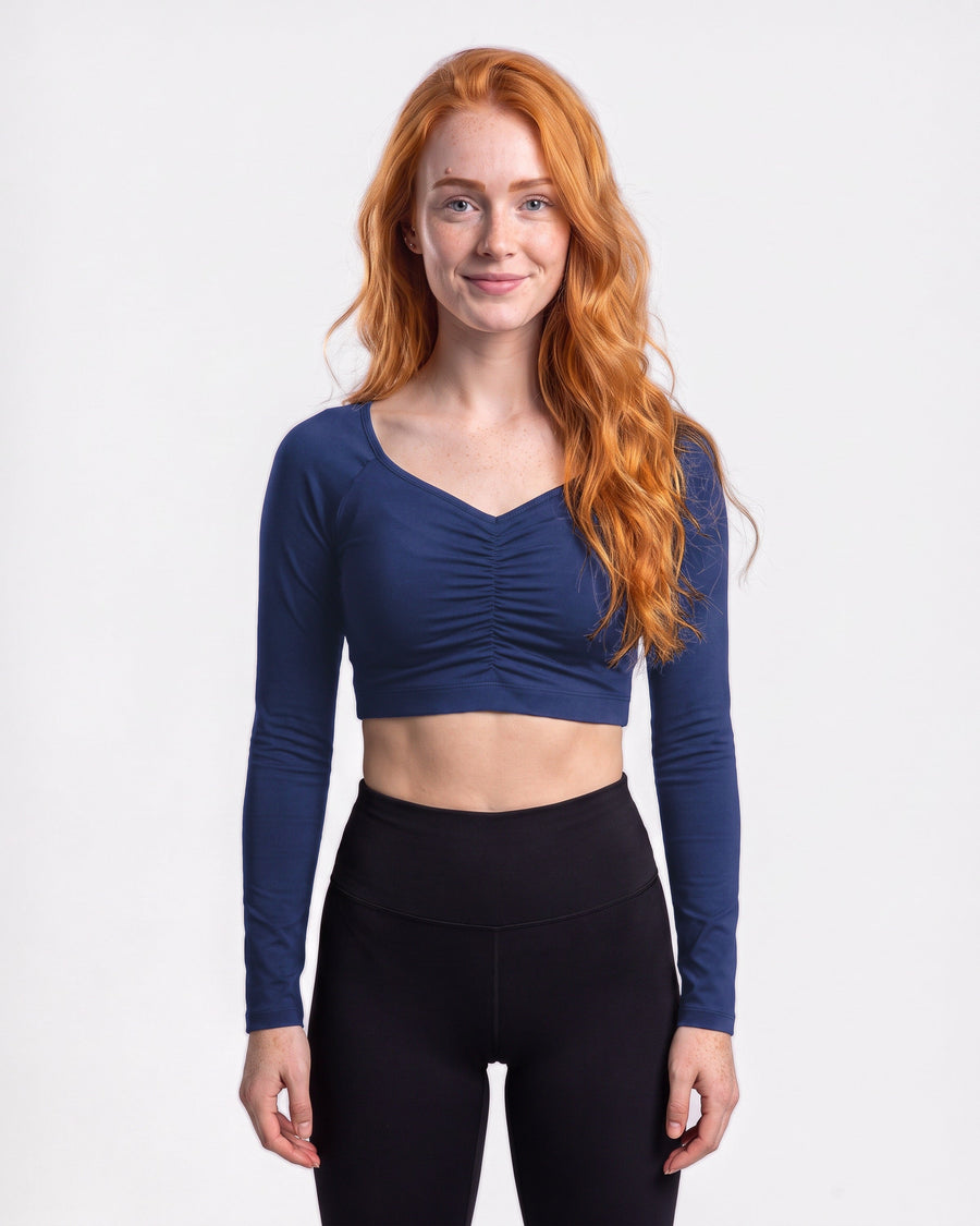 Ruched Sweetheart Long Sleeve